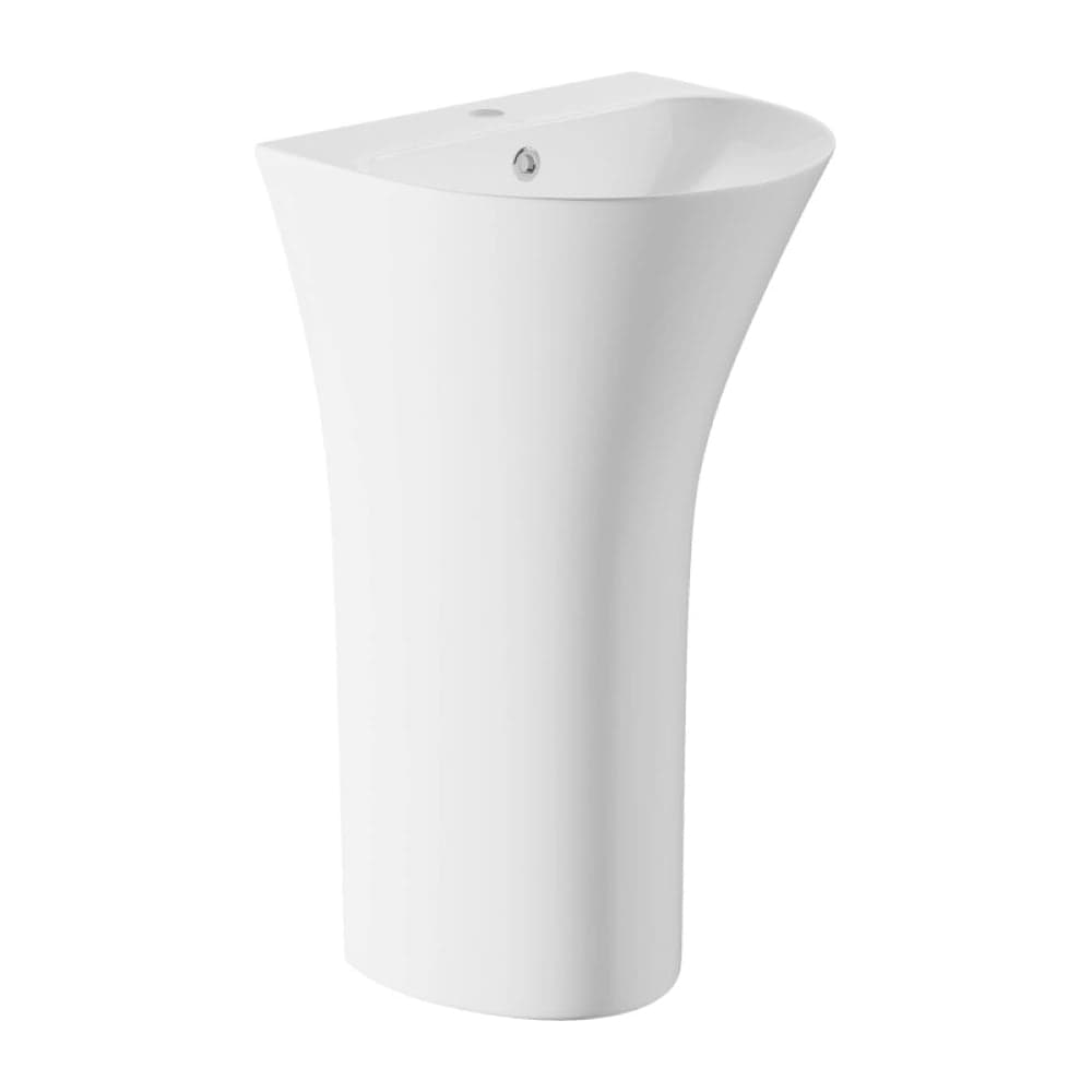 Умывальник-моноблок овальный WAVE ROYAL, 480×420×835 мм (ш×г×в), с хромированным переливом, белый 557861