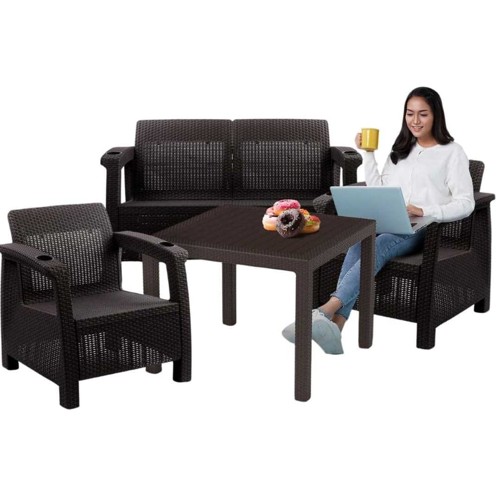 Комплект садовой мебели Set 2+1+1+стол 94х94х74 см без подушек HOMLYGREEN ARD258559