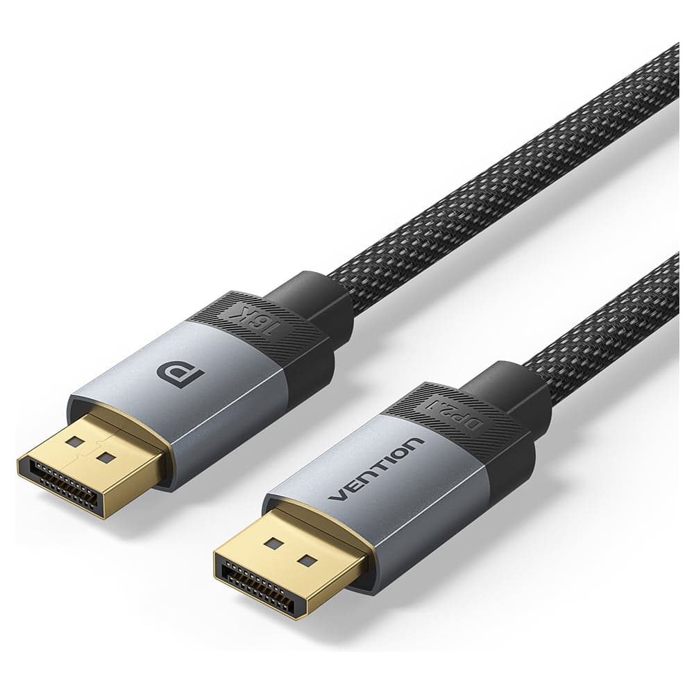 Кабель VENTION DisplayPort v2.1 20M/20M - 2м Тканевая оплетка HGBHH
