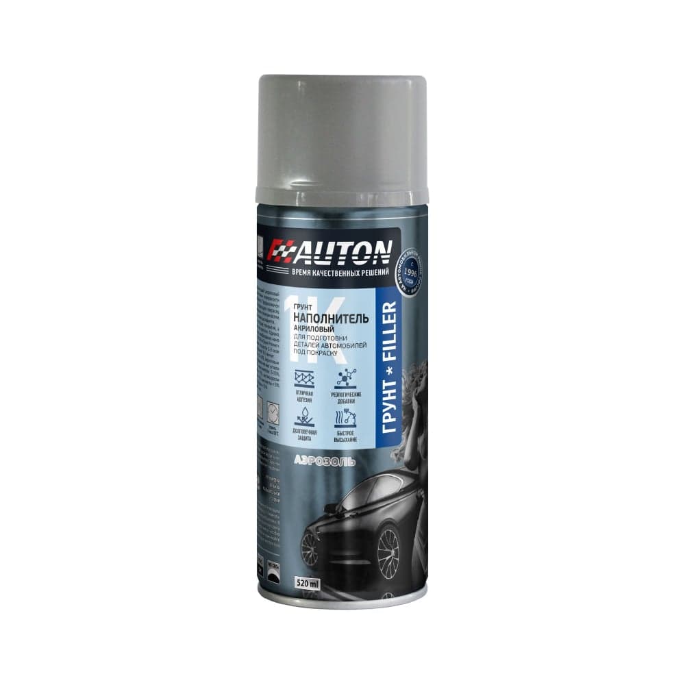 Грунт-наполнитель акриловый (Filler) Auton Черный, аэрозоль, 520 мл, ATN-A70619