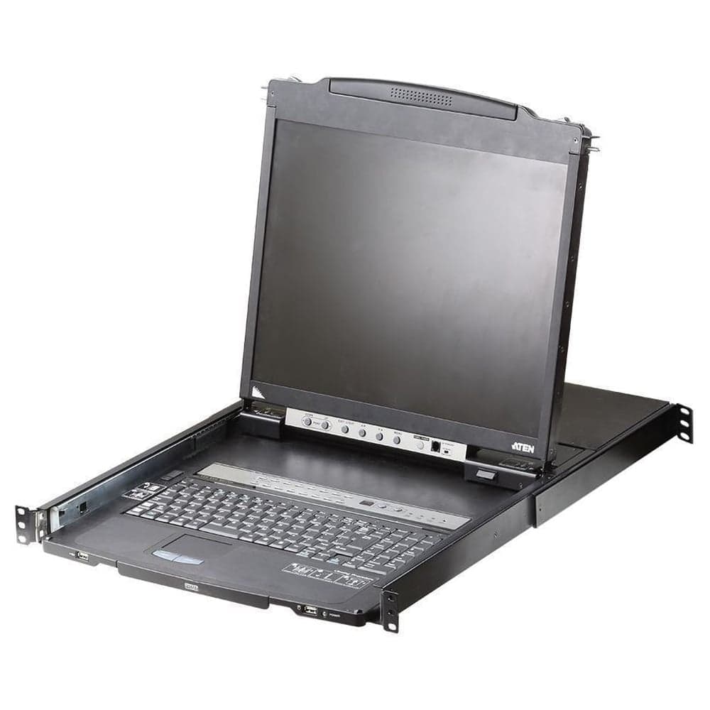 Переключатель ATEN KVM switch, KVM, 2 user консоль LCD 19 = 16 cpu/портов/port PS2/USB+VGA, с KVM-шнурами USB/PS2 2х1.8м., 1280x1024, CL5816N-ATA-RG