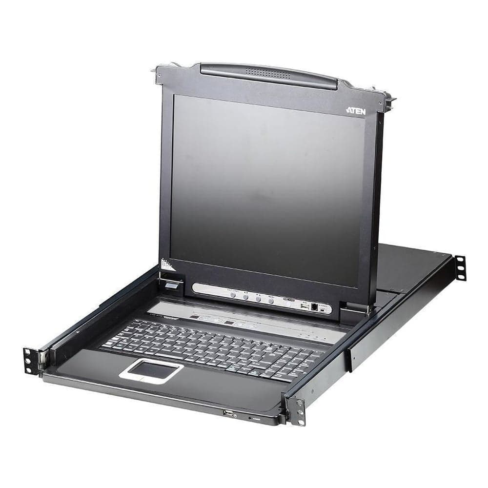 Переключатель ATEN KVM switch, KVM, 2 user консоль LCD 17 = 16 cpu/портов/port PS2/USB+VGA, с KVM-шнурами PS2 1х1.8м.;USB 1x1.8м, 1280 CL5716M-ATA-RG