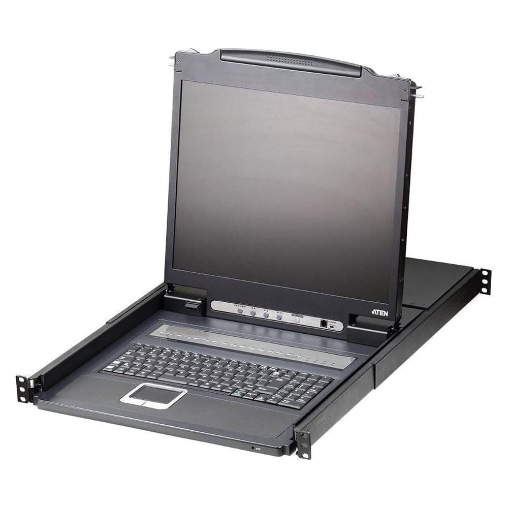 Переключатель ATEN KVM switch, KVM, 1 user консоль LCD/ЖК 19 = 16 cpu/портов/port PS2/USB+VGA, с KVM-шнурами PS2 1х1.8м.; USB 1x1.8м., CL1316N-ATA-RG