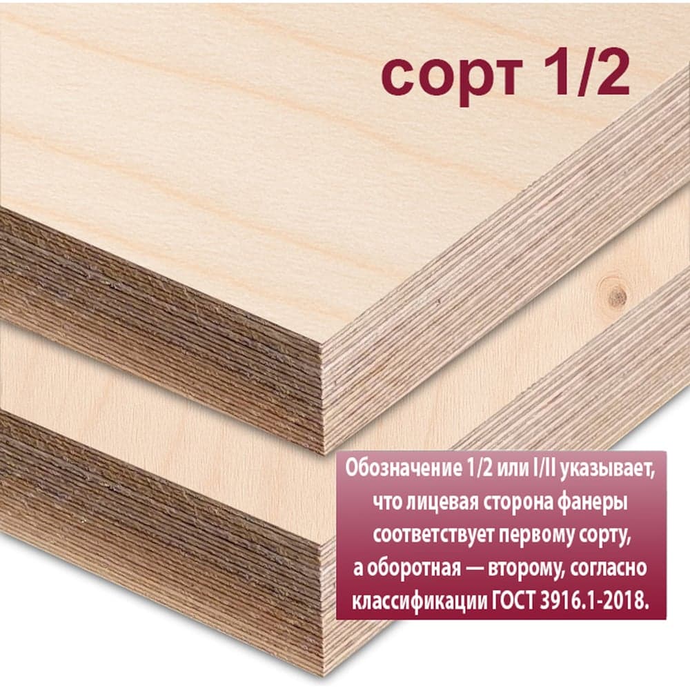 Фанера ФСФ березовая MW 40 мм, 1 лист 2440x1220 мм, сорт I/II (Ш2) ФСФ-Б-ШК-1/2-40-2440-1220