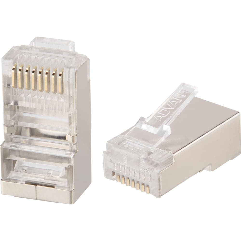 Разъем RJ45 Advant экранированный, с толщиной изоляции до 1.05 мм, упаковка 100 шт. ADV5e-FRJ45