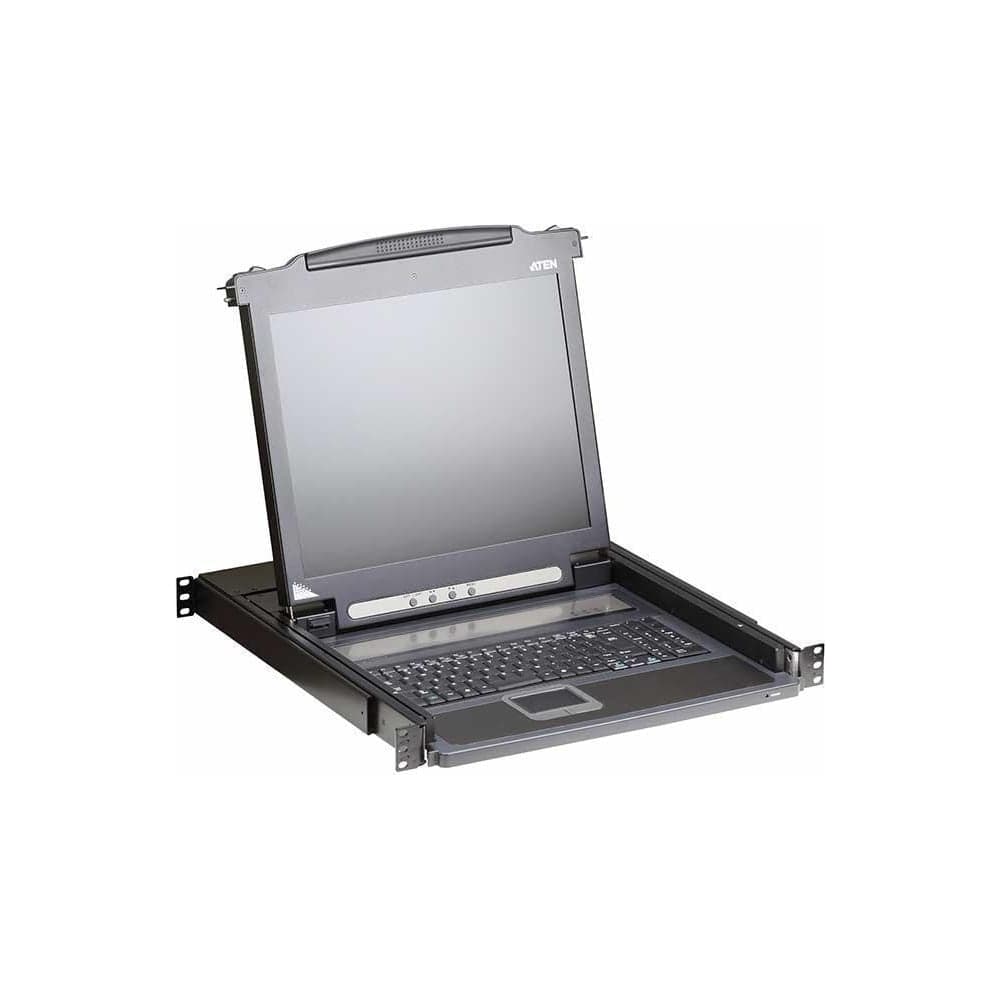 Консоль KVM ATEN 19, SVGA+keyboard+mouse PS/2, с KVM-шнуром PS/2 1.8м., LCD экран 17, лат./рус. клавиатура CL1000M-ATA-RG