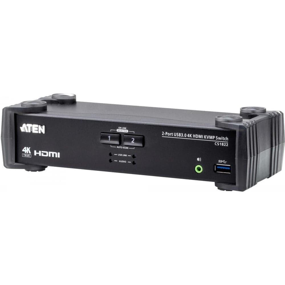 Переключатель ATEN KVM Switch, KVM+Audio+USB 3.1 Gen1, 1 2 блока/порта/port USB, компл.шнур.:HDMI;USB;AUDIO 2х1.2м., (макс.разр.4096x2160 CS1822-AT-G