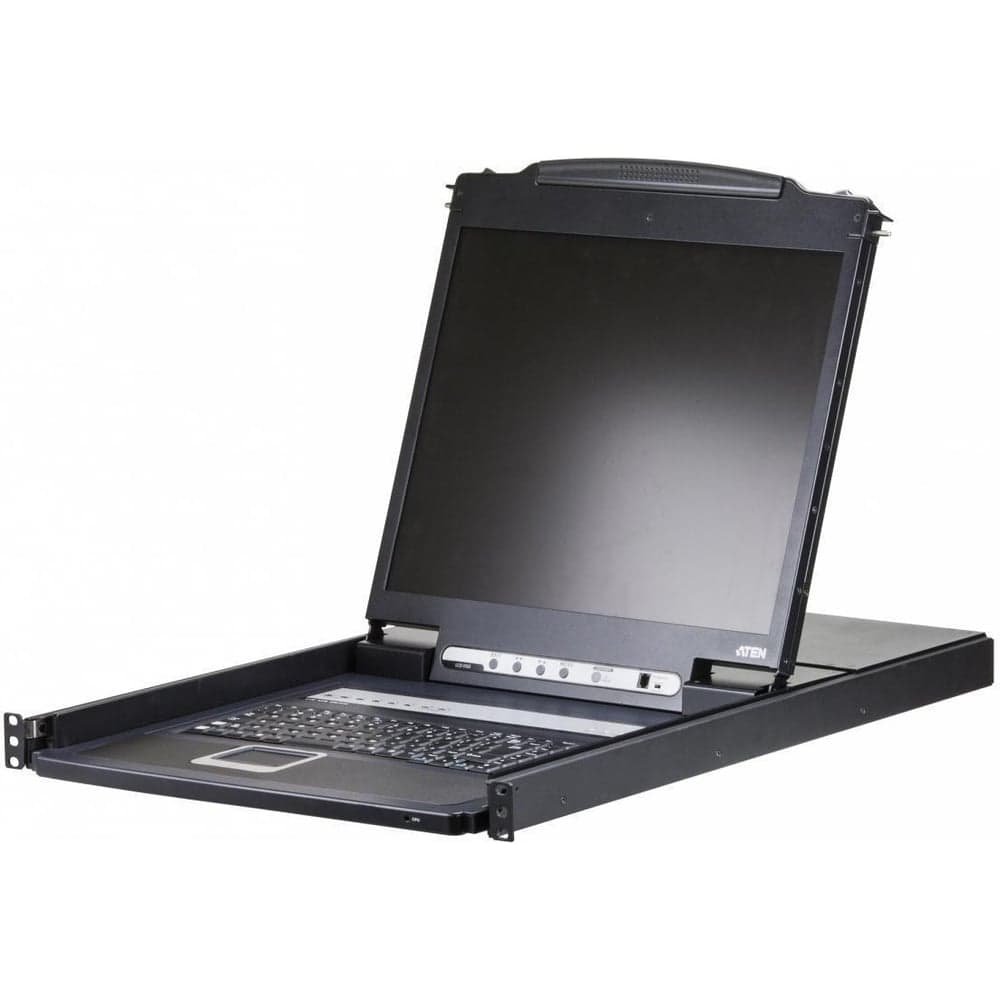 Переключатель ATEN KVM switch, KVM, 1 user консоль LCD/ЖК 19 = 8 cpu/портов/port PS2/USB+VGA, с KVM-шнурами PS2 1х1.8м.;USB 1x1.8м., CL1308N-ATA-RG
