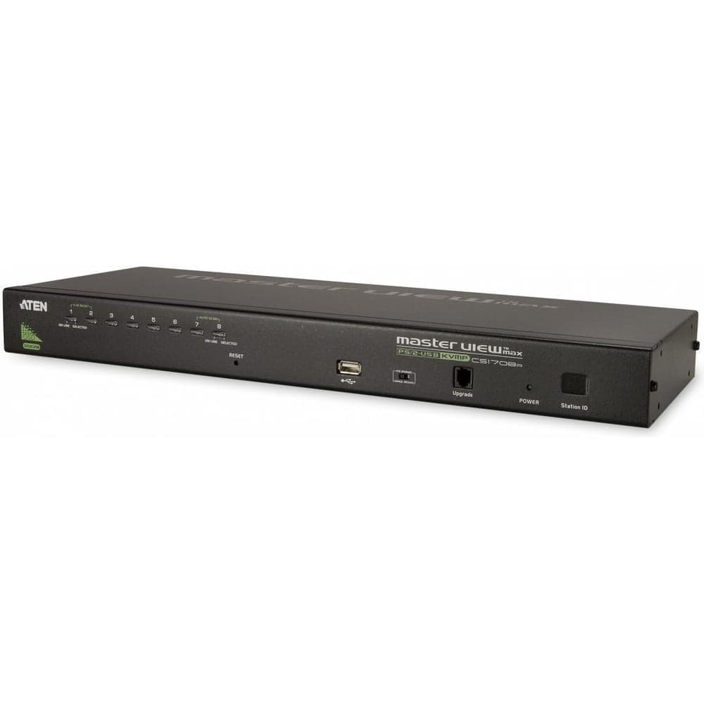 Переключатель ATEN KVM Switch 19, VGA/SVGA+KBD+MOUSE, 1 8 блоков/портов/port PS2/USB, с KVM-шнурами USB 1.8м.+PS/2 1.8м., (DDC2B;каскад CS1708A-AT-G