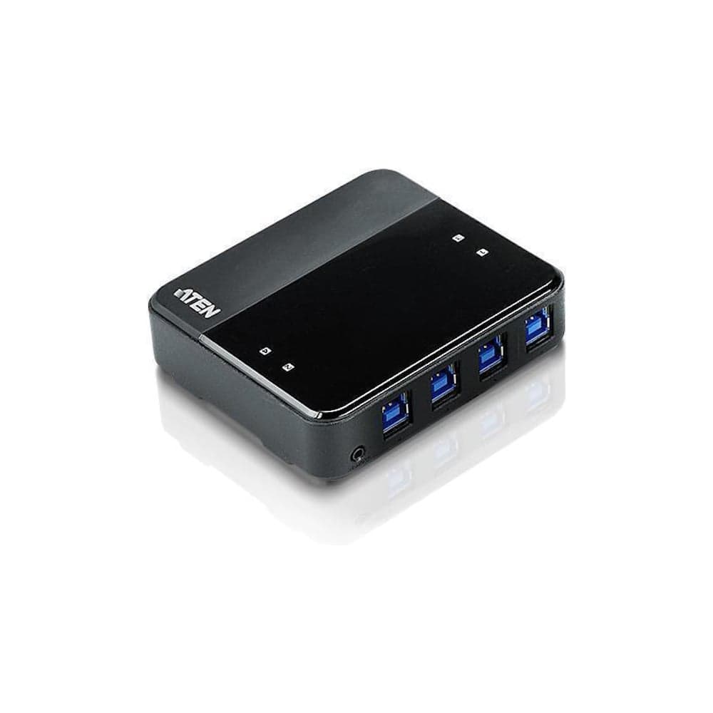 Переключатель KVM ATEN switch, USB, 4 4 устройства/порта/port+клавитаура+мышь, 4 USB A Female/4 B Female, со шнурами A-B 2х1.2м.+2х1.8м. для US434-AT
