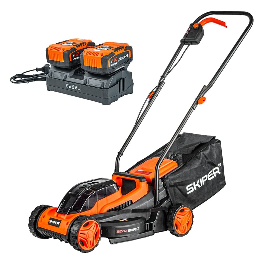 Газонокосилка аккумуляторная SKIPER KW380 (38см, бесщёт.двиг, мульчирование, 2акк*21В*4А/ч) 00-00031145