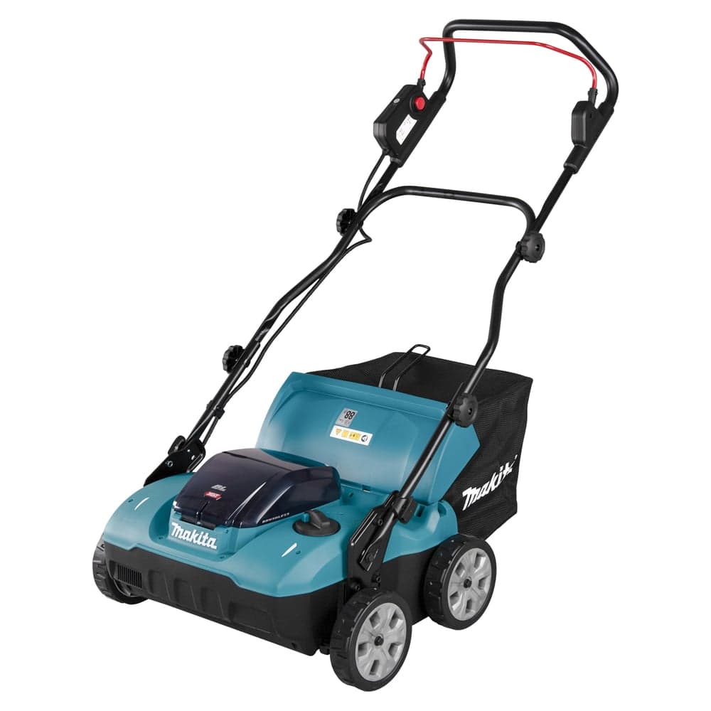 Скариф-аэратор аккумуляторный Makita XGT 40vMAX,1700 Вт, травосборник, 50 л, с комплектов аккумуляторов 2xBL4040F, зарядным устройством DC40RB UV001GU201