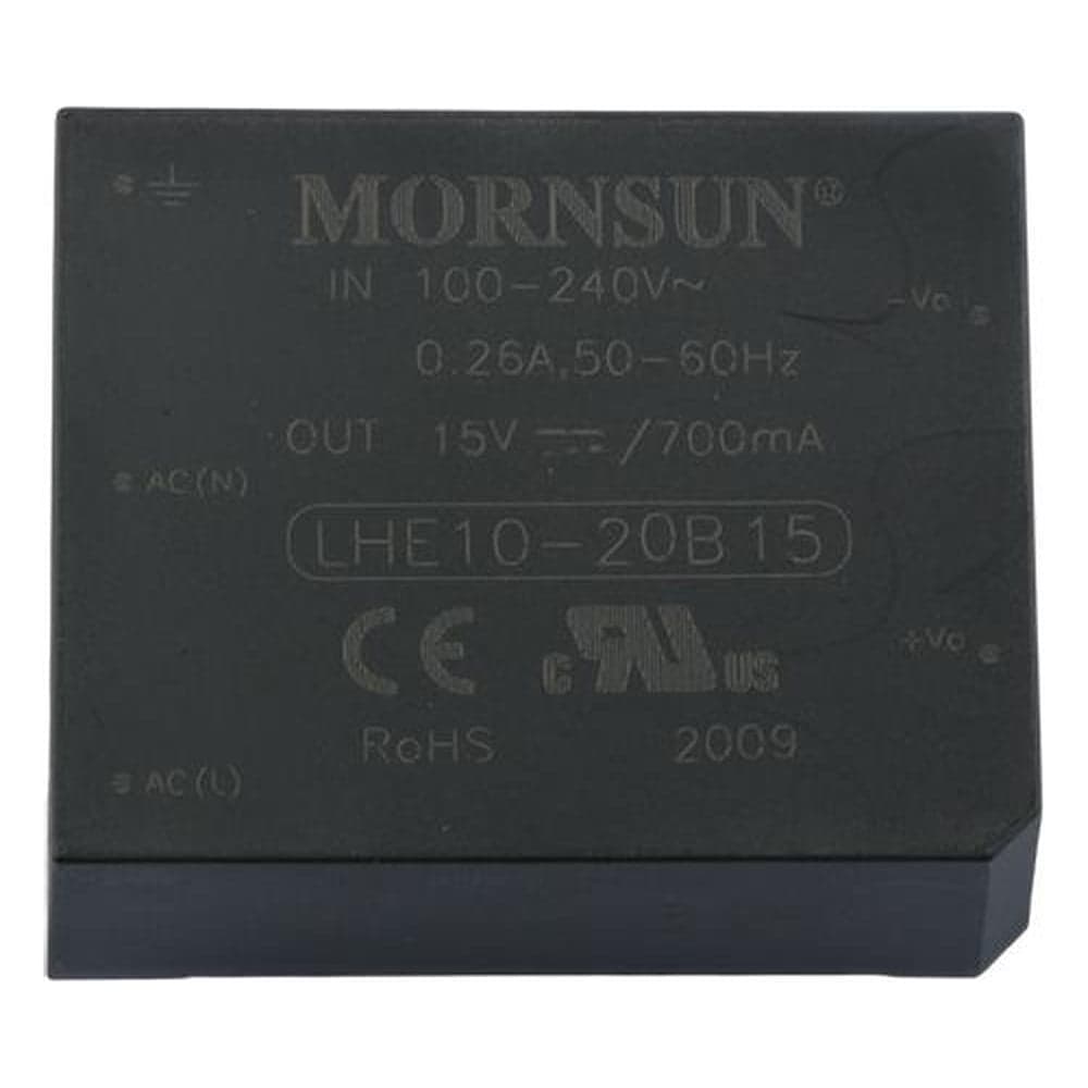 Блок питания MORNSUN LHE10-20B15 на печатную плату, в кожухе, AC/DC 10 Вт 15 В, изолированный, залитый компаундом, универсальный вход 3152252