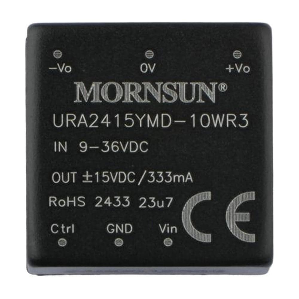 Блок питания MORNSUN URA2415YMD-10WR3 на печатную плату, DC/DC 10 Вт 15 В, -15 В, изолированный, широкий вход, биполярный выход 3152394