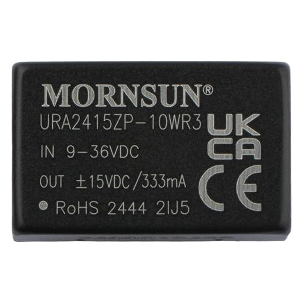 Блок питания MORNSUN URA2415ZP-10WR3 на печатную плату, DC/DC 10 Вт 15 В, -15 В, изолированный, широкий вход, биполярный выход 3152396