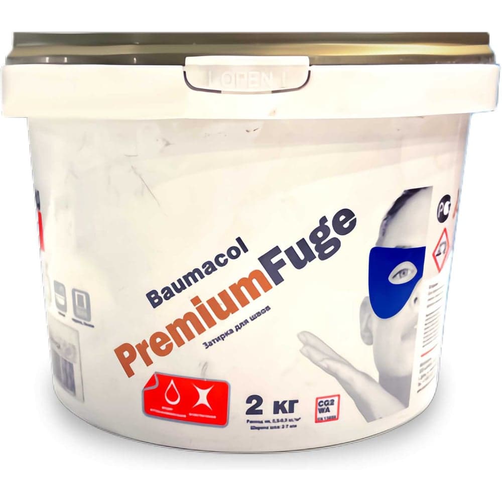 Затирка для швов эластичная BAUMIT Baumacol PremiumFuge, Белый, 2 кг (1640)