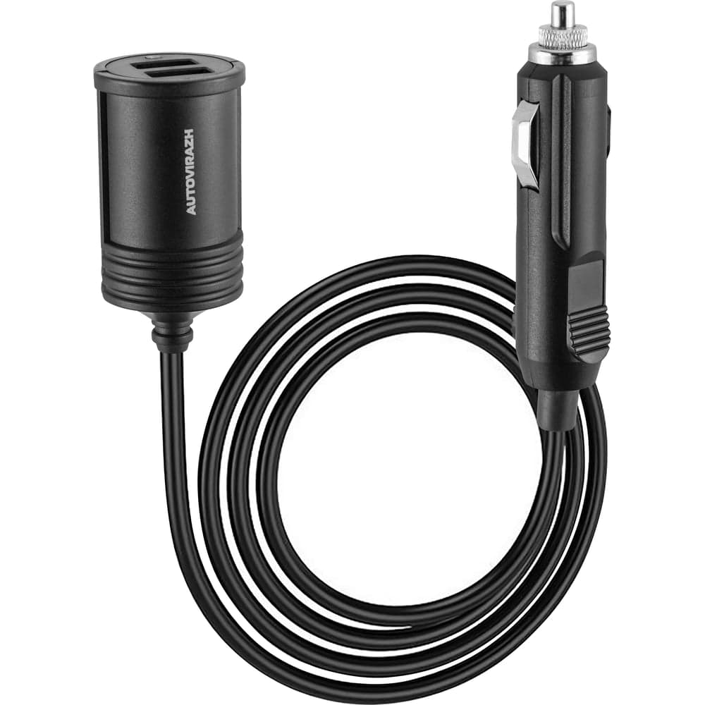 Разветвитель прикуривателя AUTOVIRAZH c выходом 2 USB 3100мА AV-4304