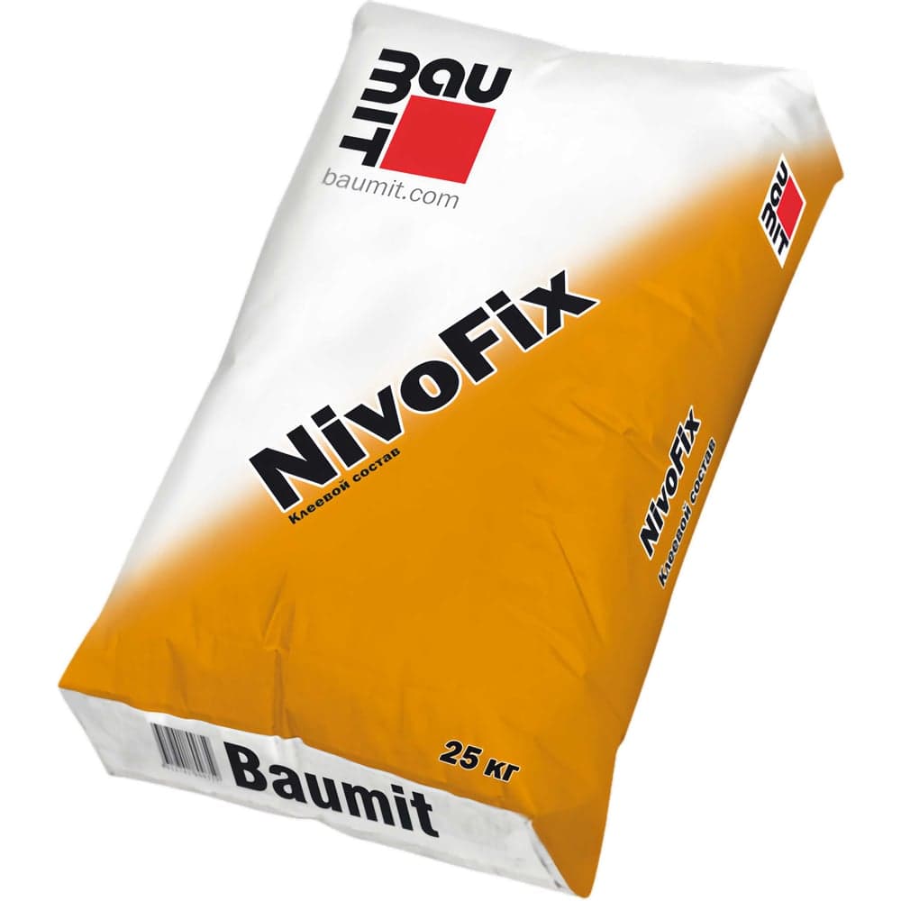 Клеевой состав Baumit NivoFix на основе цементного вяжущего с полимерными добавками, 25 кг Baumit NivoFix, 25 кг (1001)