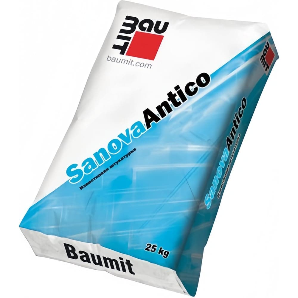 Известковая штукатурка Baumit Sanova Antico для реставрации и отделки, 25 кг, 25 кг (1309)