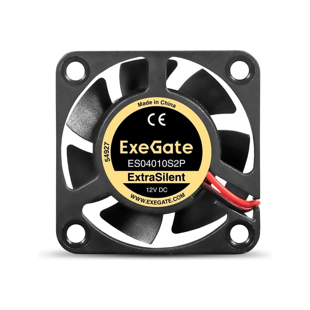 Вентилятор ExeGate 12В DC ExtraSilent ES04010S2P 40x40x10 мм, Sleeve bearing подшипник скольжения, 2pin, 4000RPM, 19dBA 299845