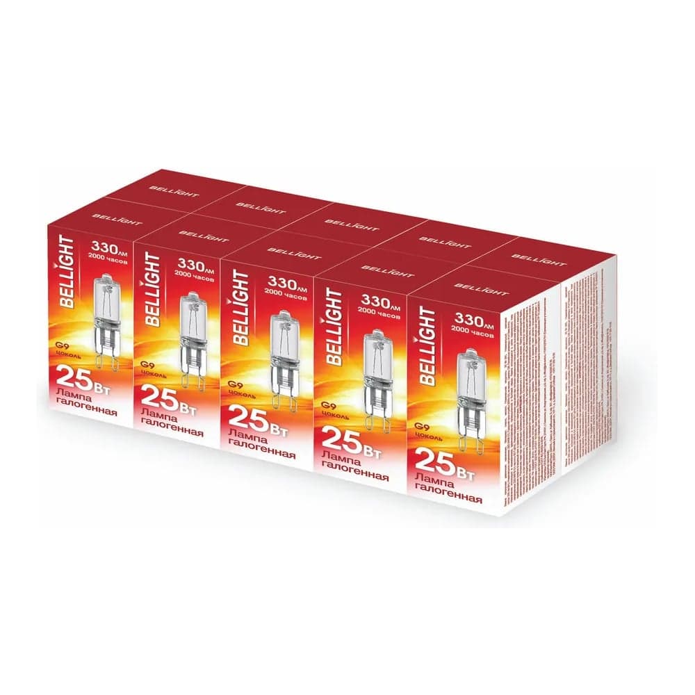 Лампа галогенная BELLIGHT G9 230V 25W (10 шт). 44499456