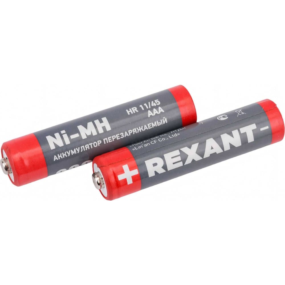 Мизинчиковый аккумулятор REXANT NiMH AAA 1.2 В 900 мАч 2 шт 30-1409