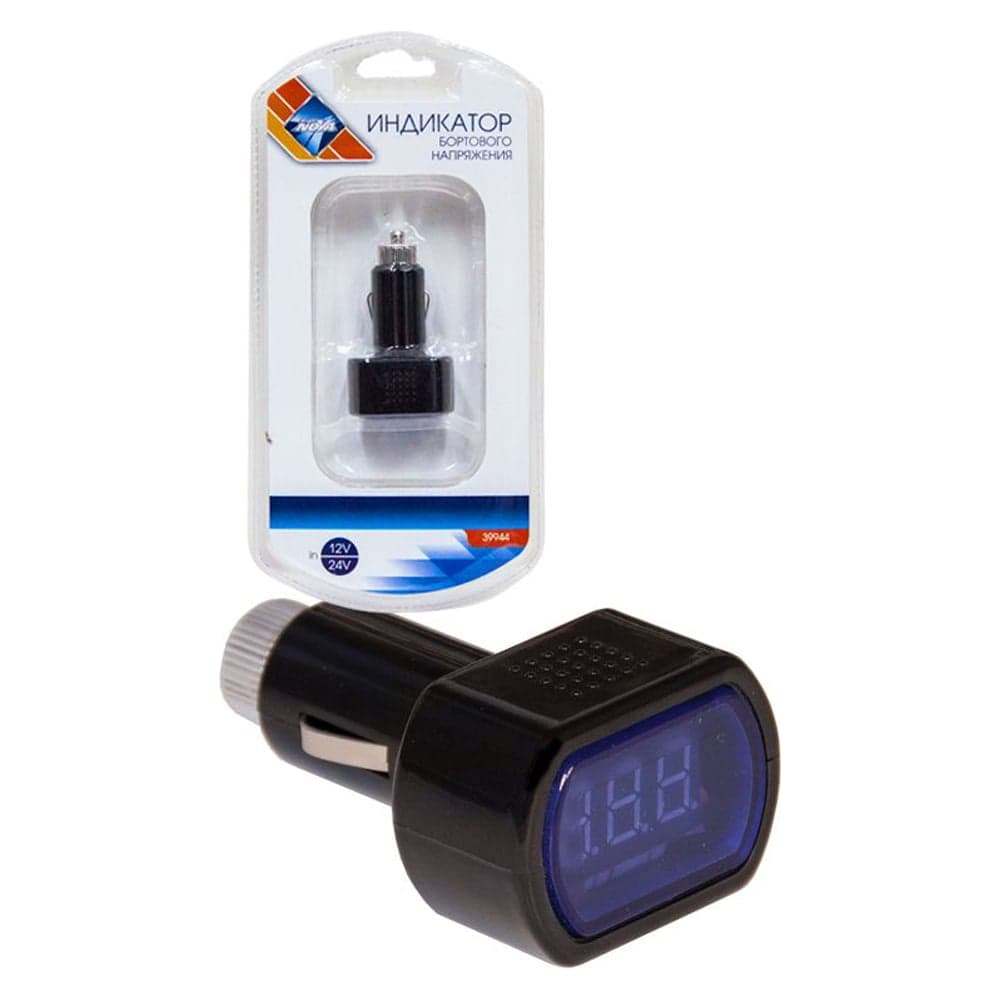 Цифровой индикатор бортового напряжения Nova Bright 12/24В 39944