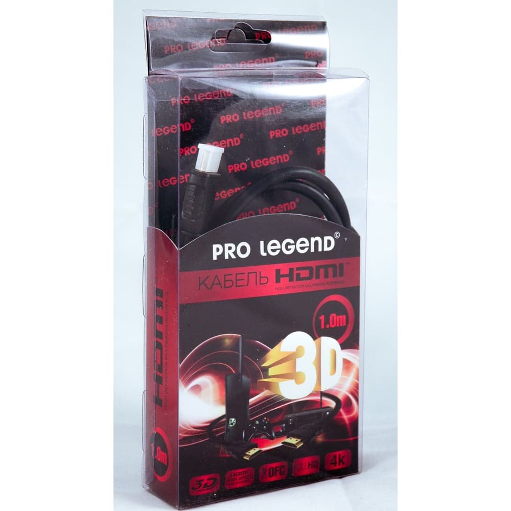 Кабель Pro Legend HDMI M - HDMI M, 1 m, OX-HDMI1V1.4LX, ver 2.0 OX-HDMI1V1.4LX