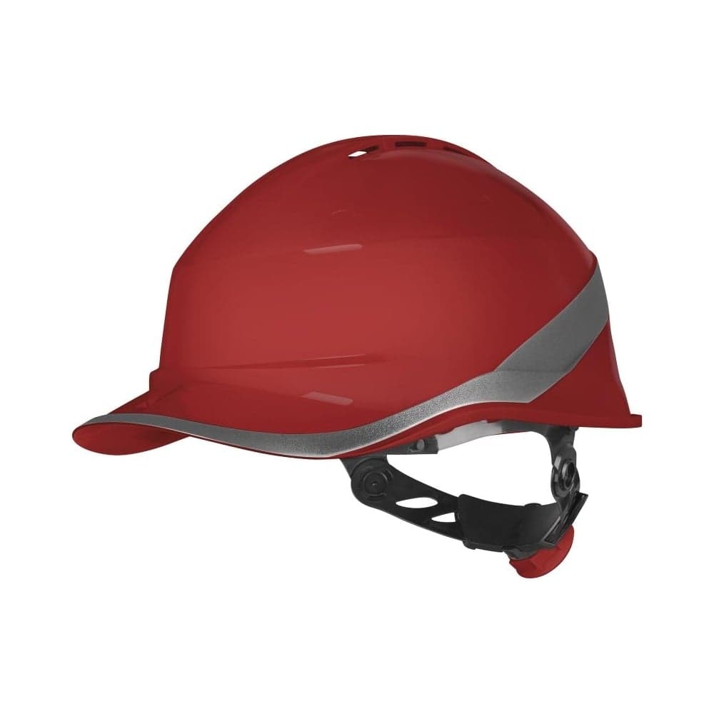 Защитная строительная каска Delta Plus DIAMOND VI WIND из ABC с вентиляцией красного цвета DIAM6WTRROFL