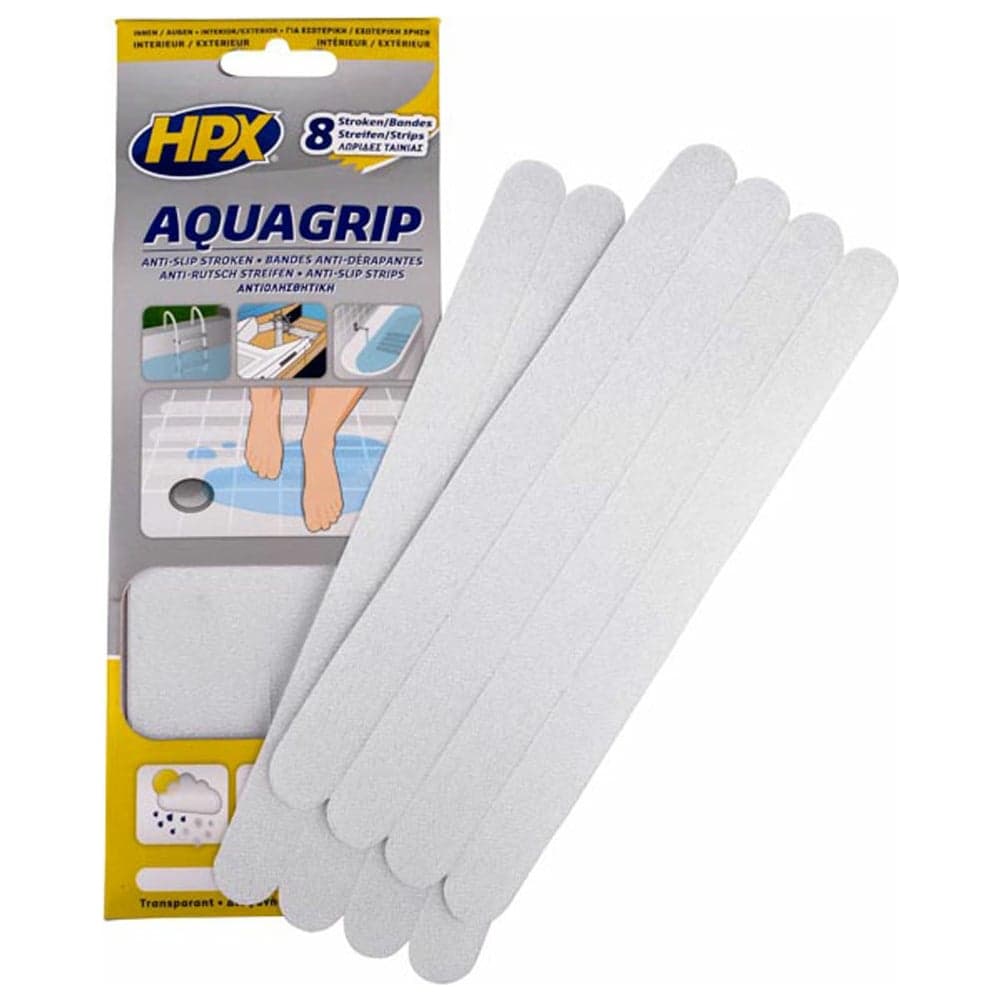 Лента безопасности HPX AG2024 AQUA GRIP 20 мм х 240 мм, прозрачная, 8 шт. 5425014225006