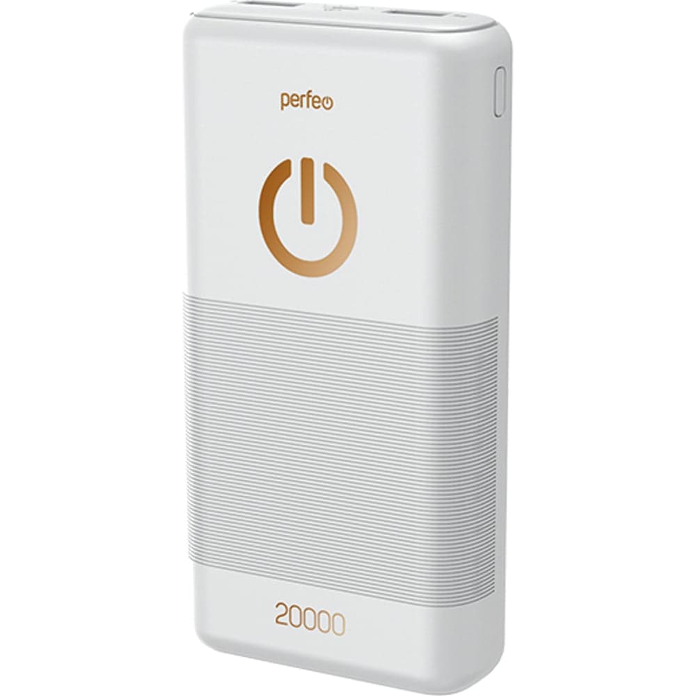 Внешний аккумулятор Perfeo Powerbank 20000 mah Micro usb/In/Out USB 1 А, 2.1A/White 30013895
