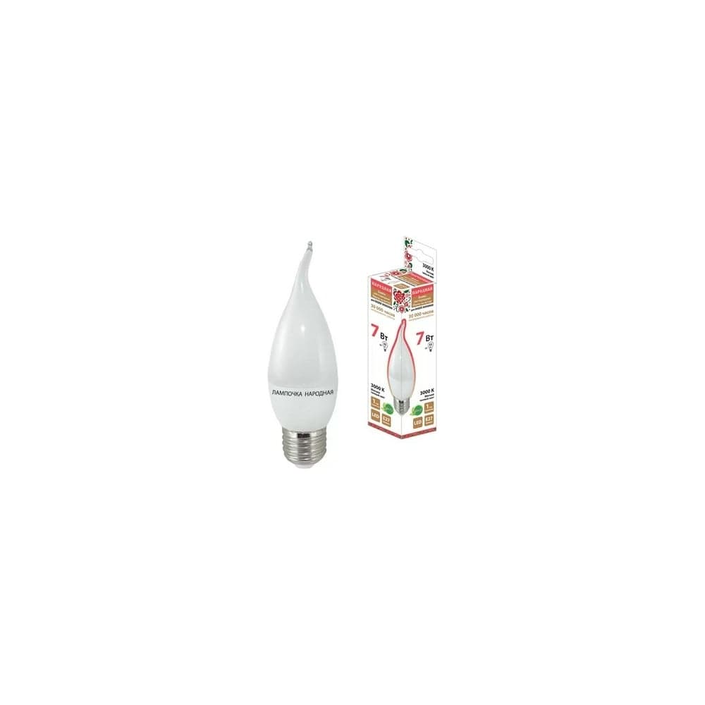Светодиодная лампа TDM ELECTRIC WFC37-7 Вт-230 В -3000 К–E27 свеча на ветру Народная SQ0340-1546
