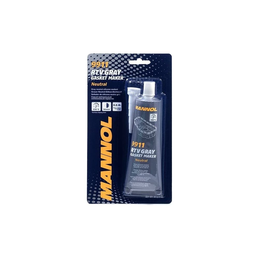 Нейтральный силиконовый герметик MANNOL RTV Gasket Maker Gray Neutral (85 гр; серый; от -40 до +230 градусов) 2485