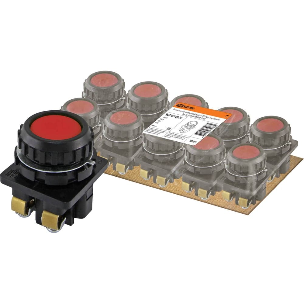 Выключатель TDM ELECTRIC кнопочный КЕ 011-У2-исп.2 красный 1з+1р 10A 660B IP40 SQ0753-0005