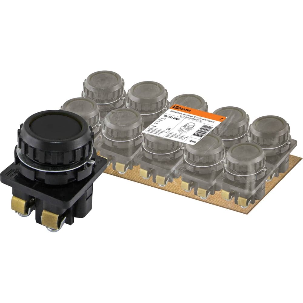 Выключатель TDM ELECTRIC кнопочный КЕ 011-У2-исп.2 черный 1з+1р 10A 660B IP40 SQ0753-0006