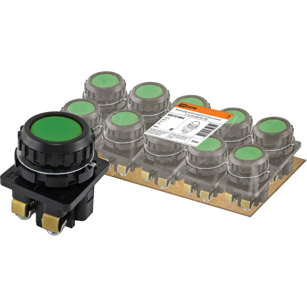 Выключатель TDM ELECTRIC кнопочный КЕ 011-У2-исп.2 зеленый 1з+1р 10A 660B IP40 SQ0753-0004