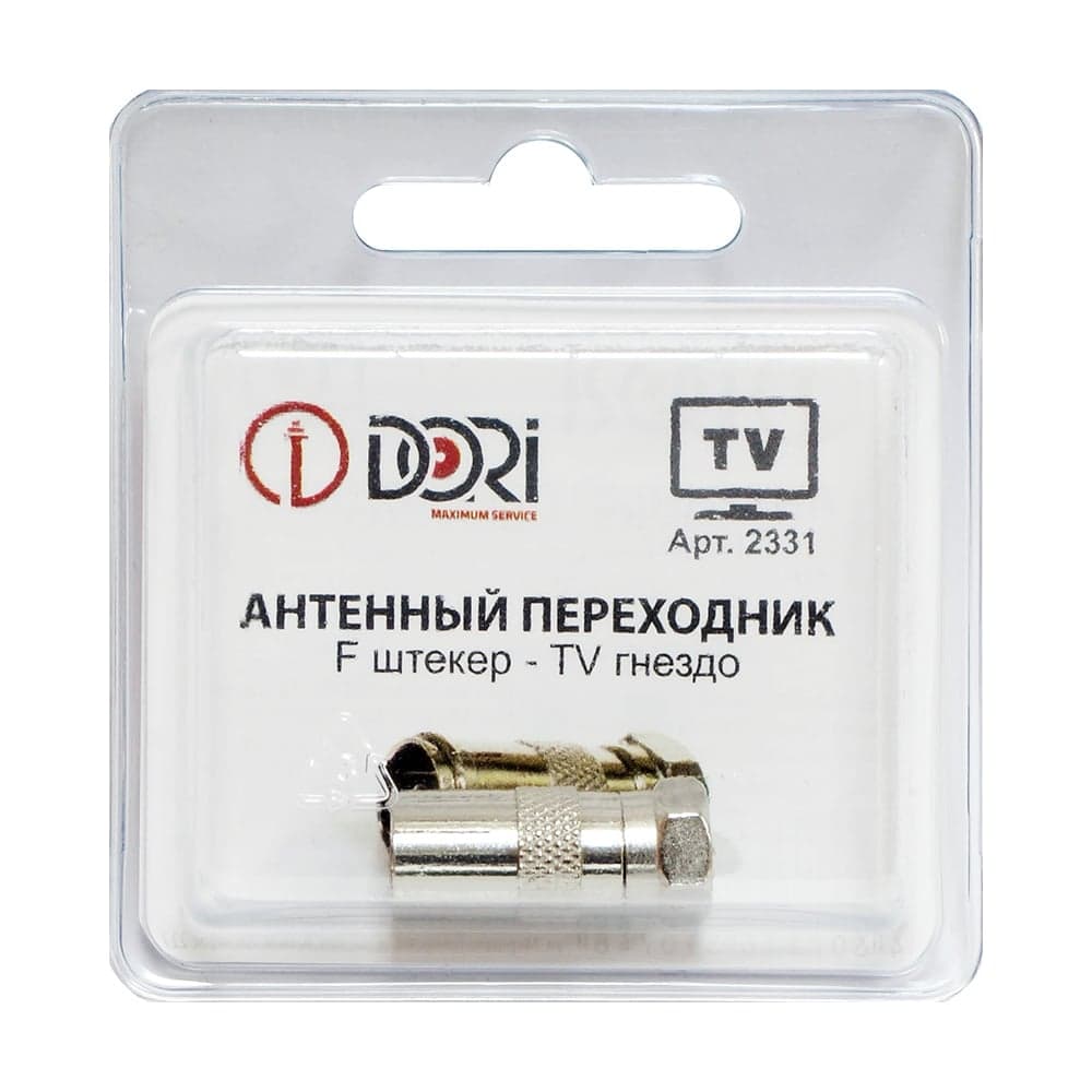 Переходник DORI F штекер - TV гнездо металл 2331
