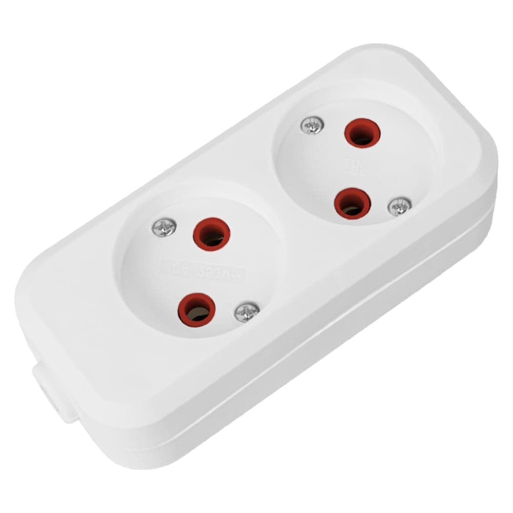 Розетка для удлинителя TDM ELECTRIC колодка на 2 гнезда 10А 250В SQ1806-0413