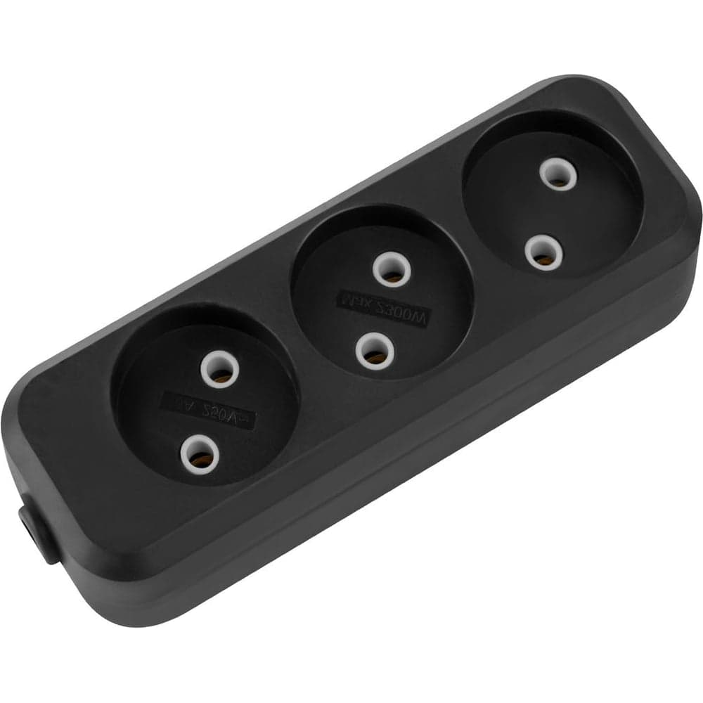 Розеточная колодка TDM ELECTRIC 3 гнезда 2П б/з 10А 250В черная серии Народная SQ1806-0425