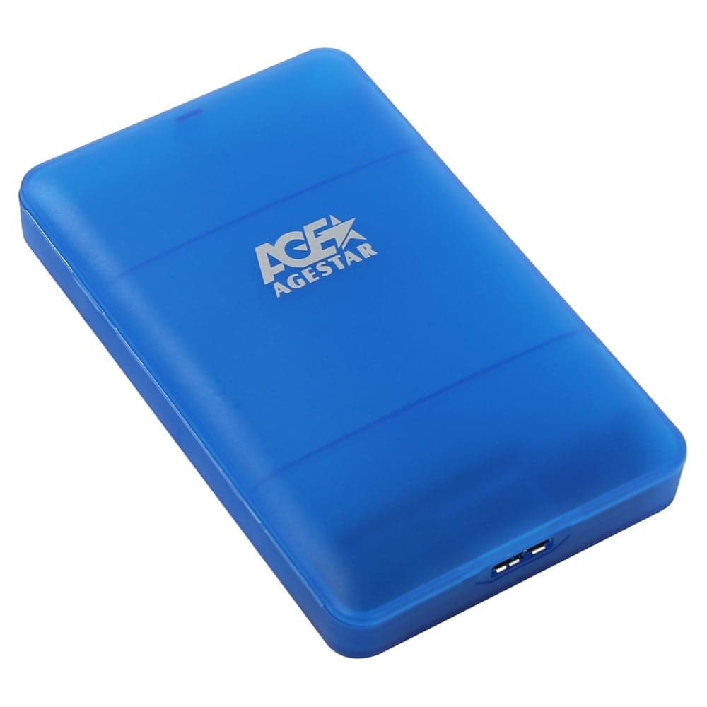 Внешний корпус AgeStar USB 3.0 2.5" SATAIII HDD/SSD, USB 3.0, пластик, синий, 3UBCP3 (BLUE)