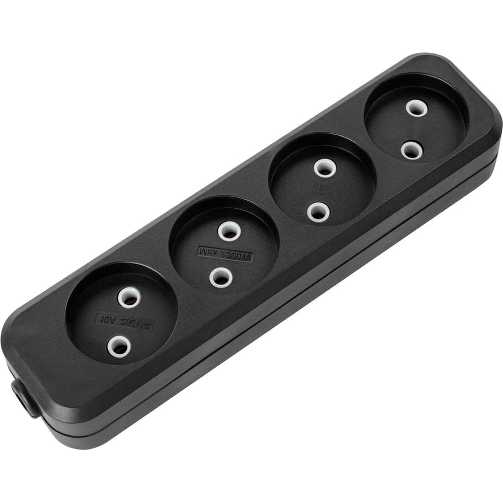 Розеточная колодка TDM ELECTRIC 4 гнезда 2П б/з 10А 250В черная серии Народная SQ1806-0428