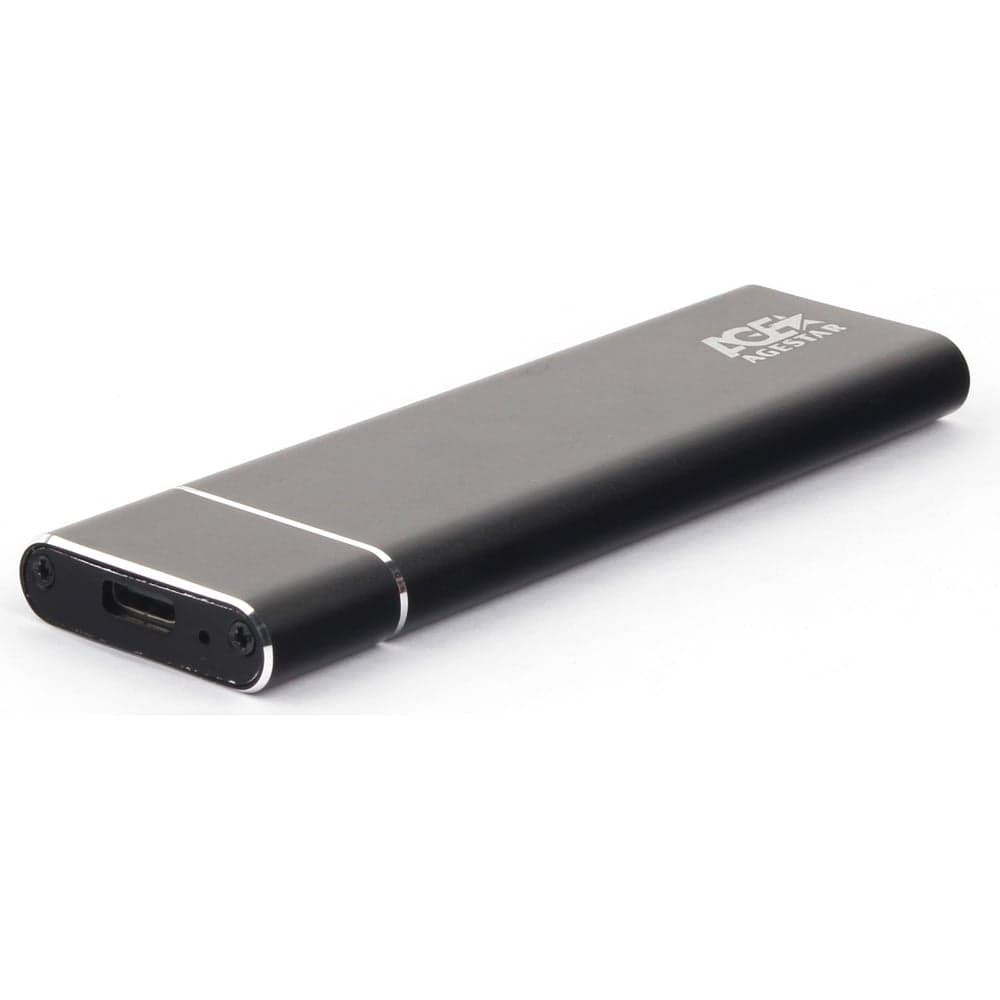 Внешний корпус AgeStar USB 3.2 Type-C M.2 NGFF (B-key), алюминий, чёрный, 3UBNF5C (BLACK)