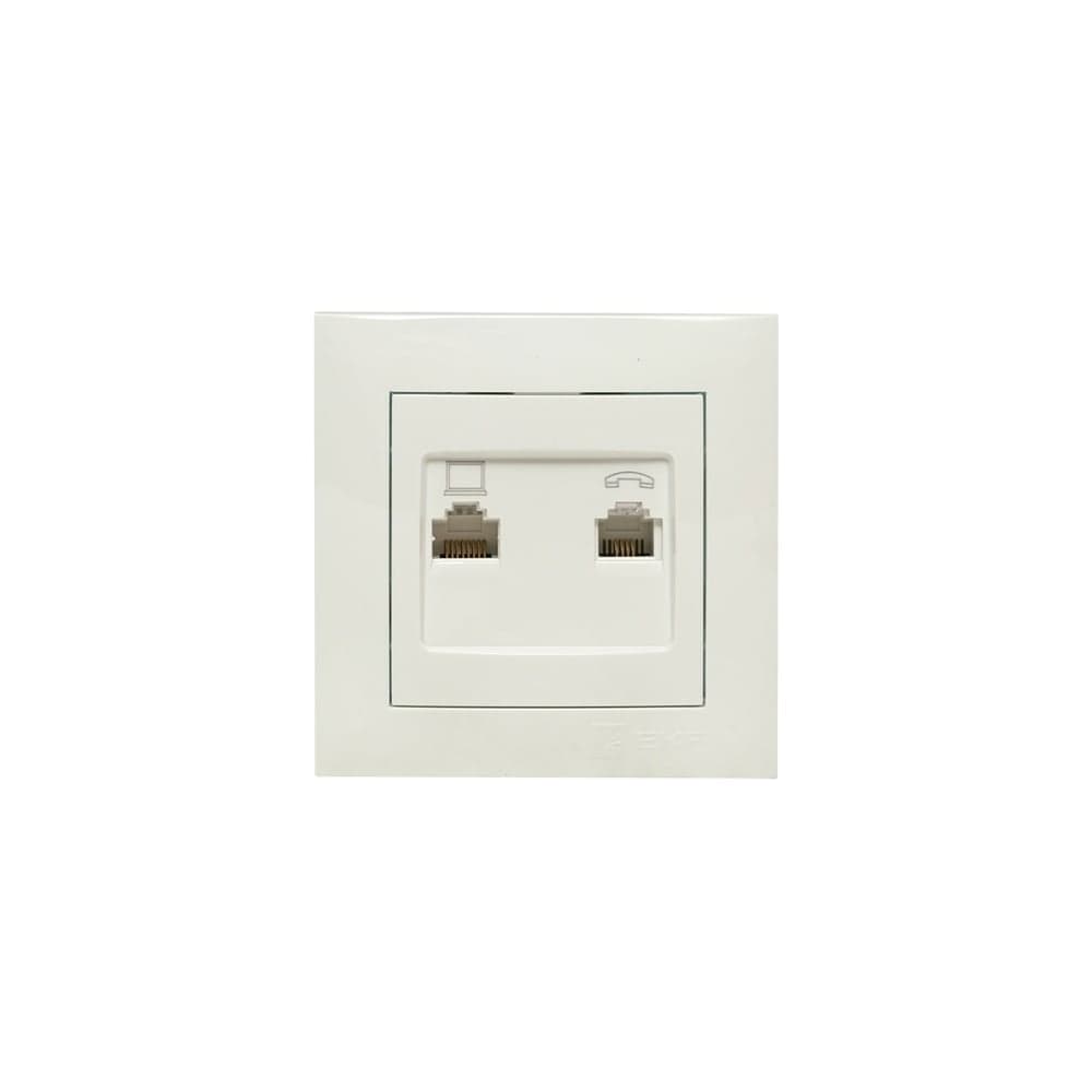 Розетка EKF валенсия RJ-45 RJ11 2-местная белая PROxima EWK02-035-30