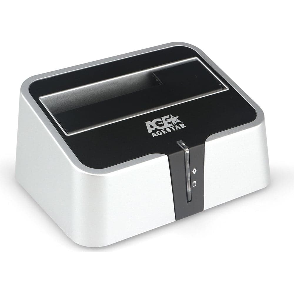Докстанция AgeStar USB 3.0 2,5/3,5 SATA HDD USB3.0+eSATA, пластик, сереб, 3CBT2-6G (SILVER)