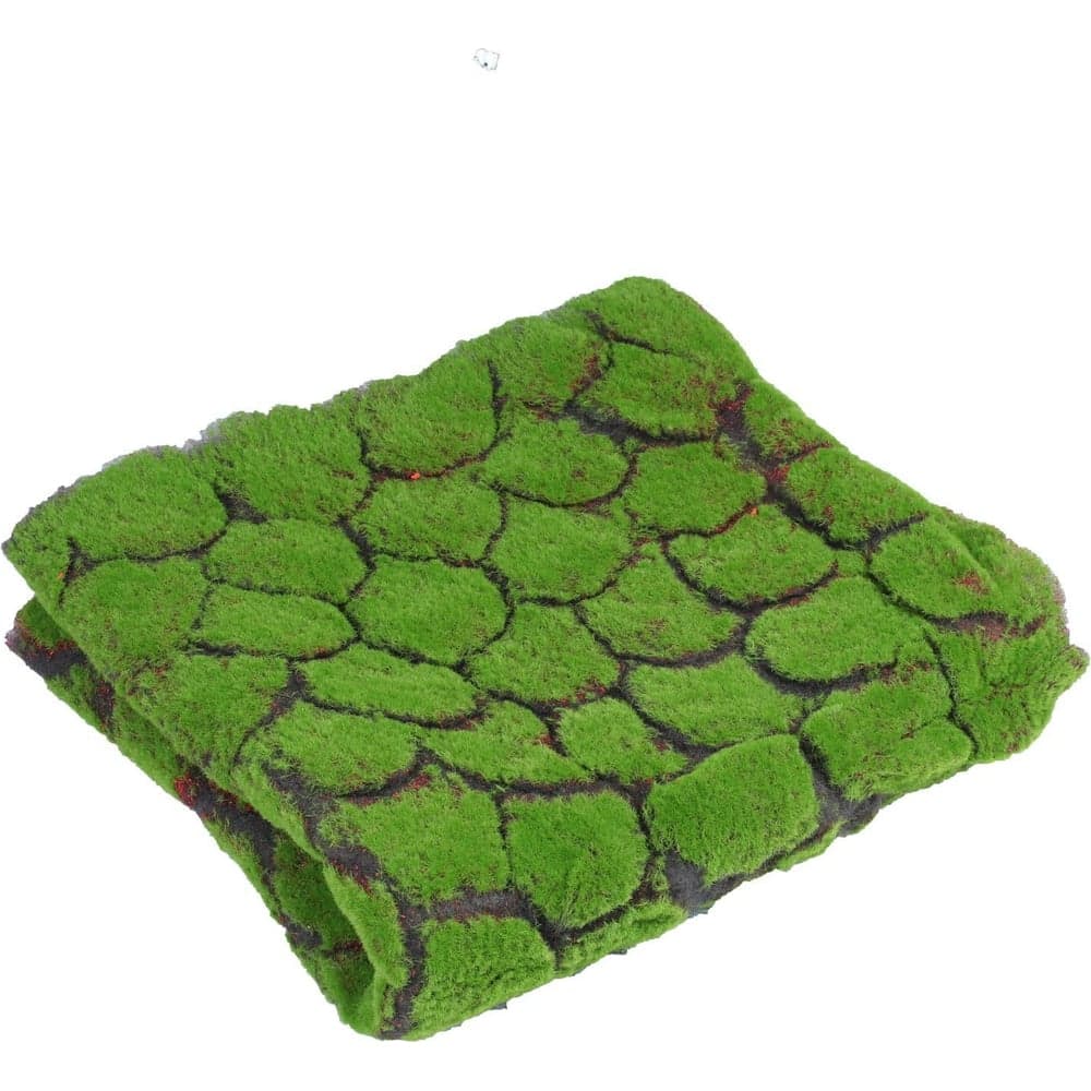 Искусственный декоративный мох Greengo полотно 1х1 м, рельефный, камни, зеленый на черном 5203162