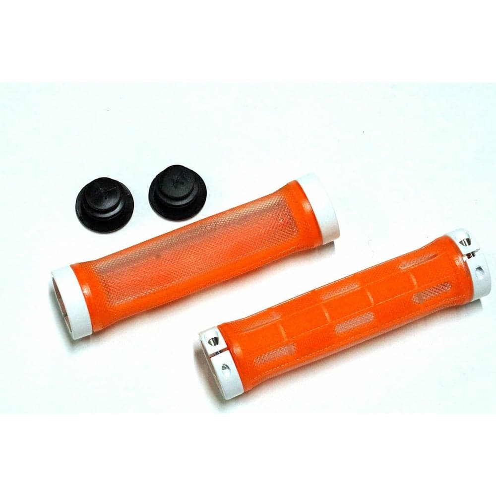 Грипсы JOY KIE MTB HL-G309, 130 мм, с 2 грипстопами, под шестигранник, оранжевые H000010714