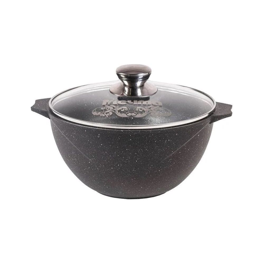 Казан для плова Мечта АП Гранит black 10 л, со стеклянной крышкой 511802