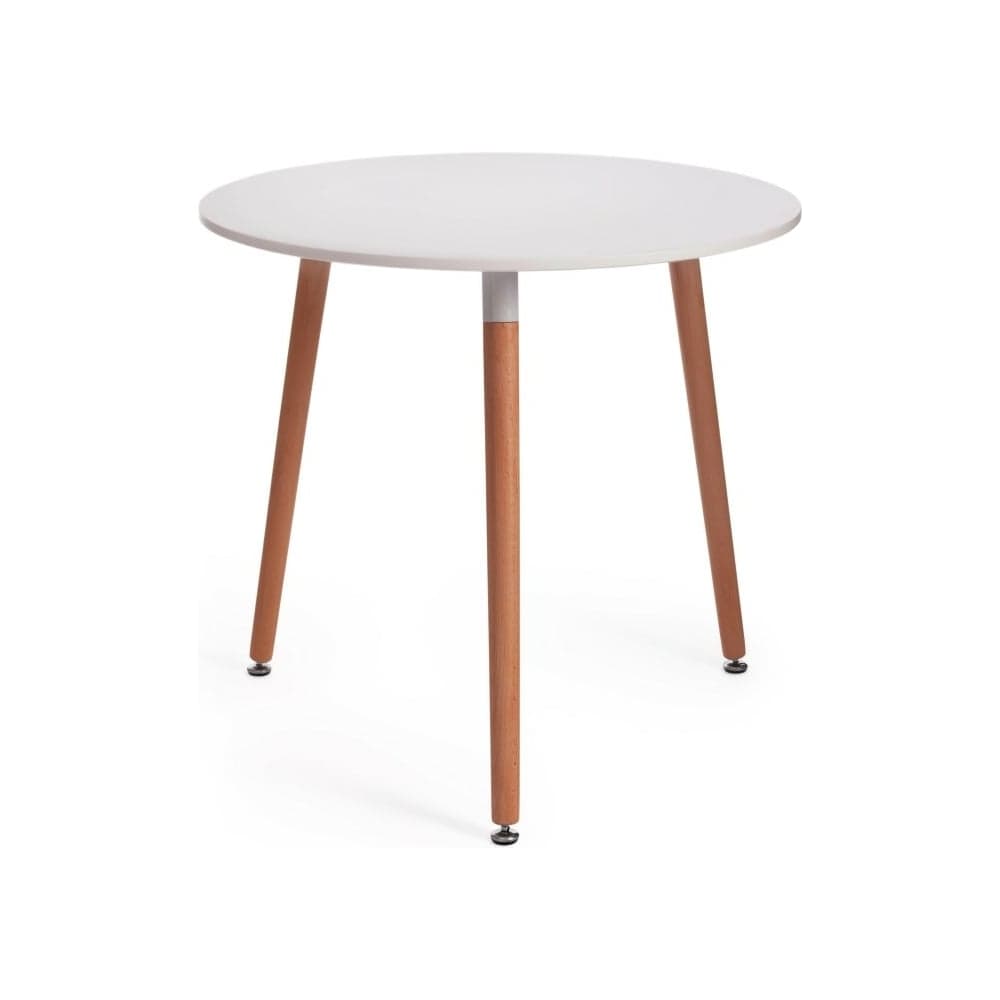 Стол Tetchair MARS T1004 МДФ/дерево, 80x80x75 см, White белый / Natural натуральный 15186