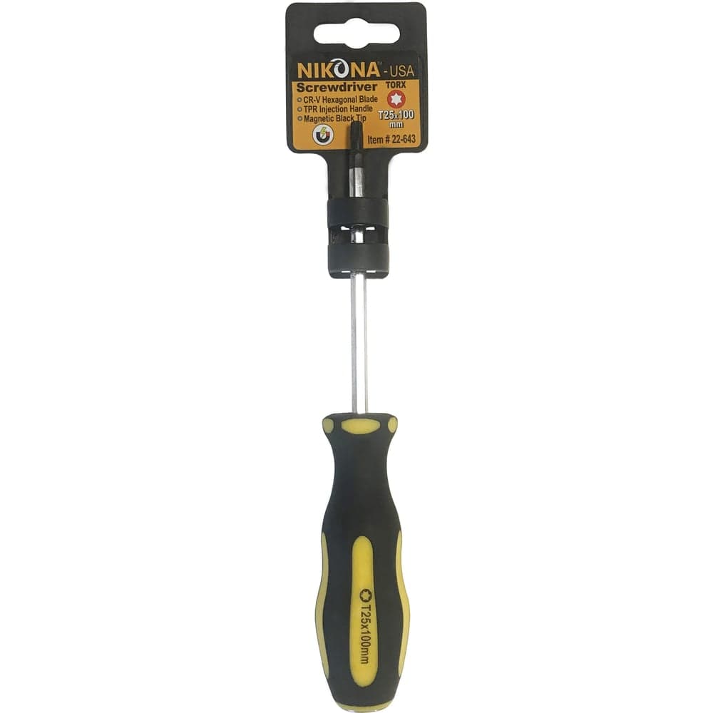Отвертка NIKONA звездочка Torx Cr-V, T25x100 мм, шестигранная 22-643