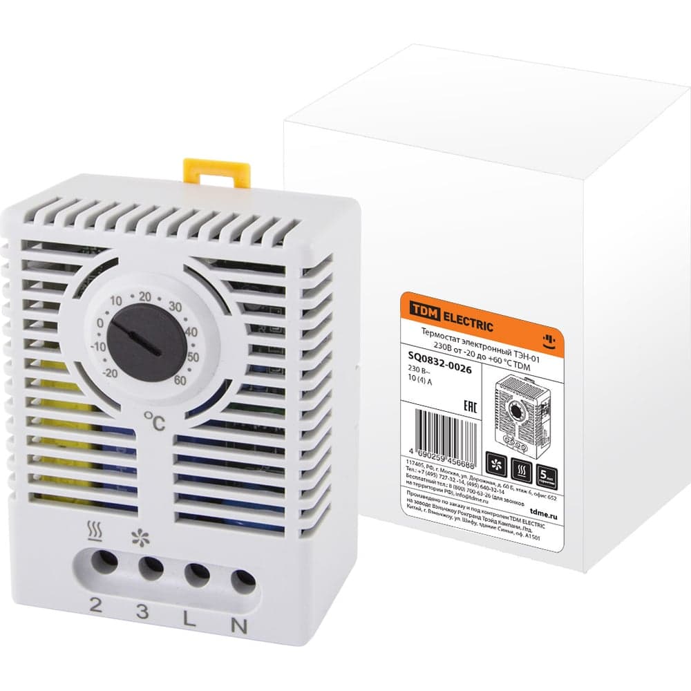 Электронный термостат TDM ELECTRIC ТЭН-01 230В от -20 до +60 градусов C SQ0832-0026